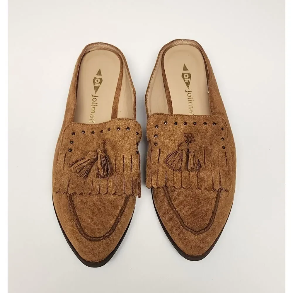 Jolimall Faux Suede Leather Slide Sandal Shoes Size US 6d